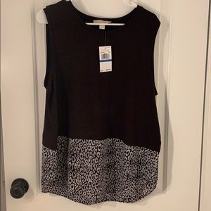 Black & white Sleeveless Michael Kors shirt NWT
